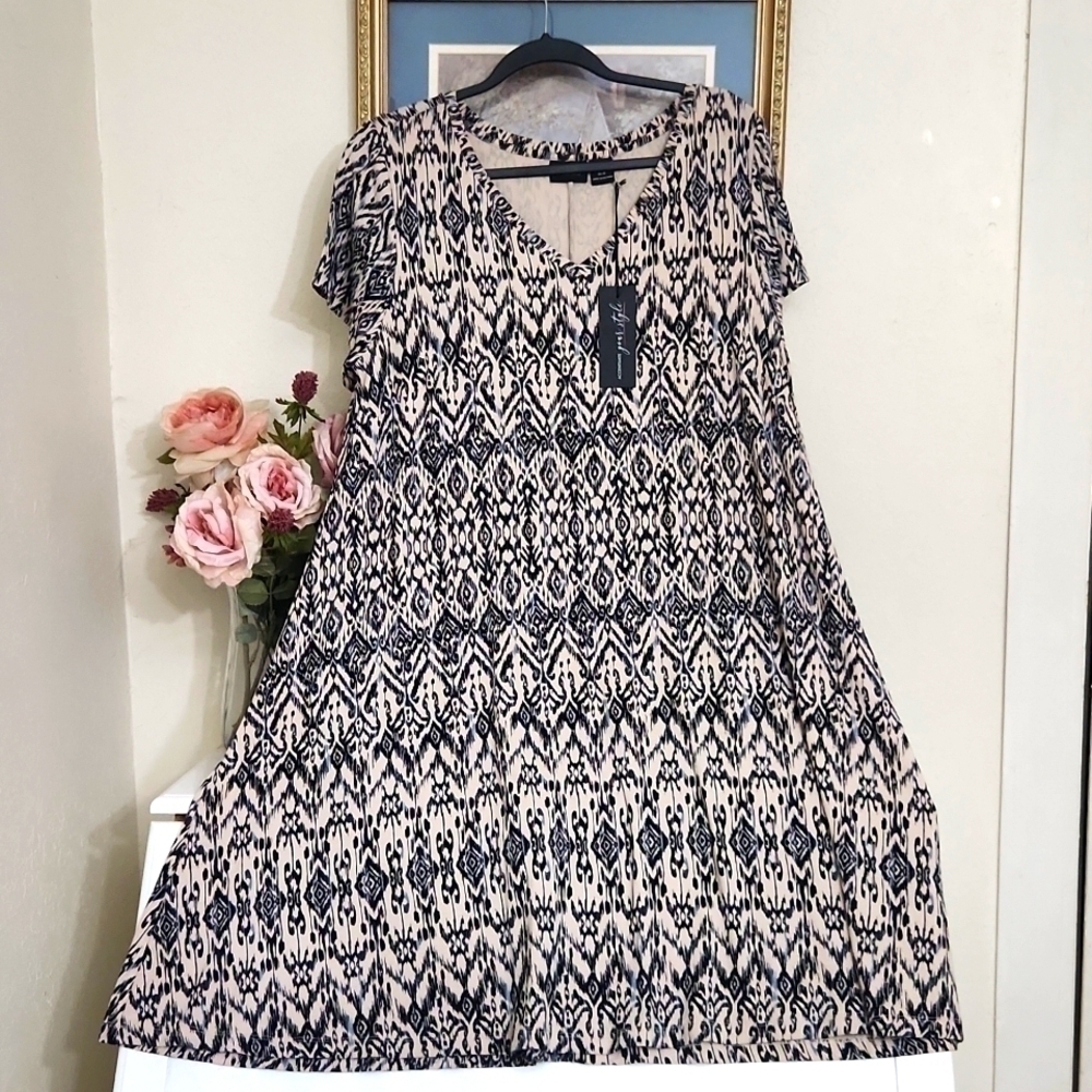 Rachel Zoe Shirt Dress Size 1X Casual Vacation Cruise Lagenlook - Picture 1 of 10